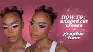 HOW TO : winged cut crease + graphic liner