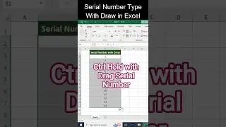 Serial Number Type with Drag in Excel । Drag karake Serial Number Type add in Excel