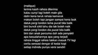 Cerita Kedai Kopi - Malique ft Salam (karaoke version)