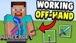 Offhand feature in Minecraft pocket edition. #minecraft