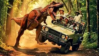 Dinosaur Attack on jeep in Jungle | Brave Team Fights Dinosaur in forest 