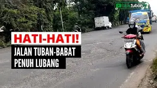 Hati-Hati! Jalan Tuban-Babat Dipenuhi Lubang