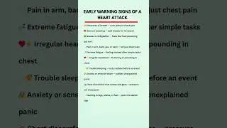 Early Warning Signs of a Heart Attack