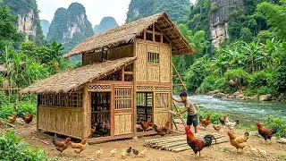 Country Life: Orphan Boy Building a White Chicken Coop to Protect Poultry After Attacks