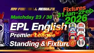 Updated! Premier League Matchday 23 | 26 Jan | Standing | Fixtures 31 January - 1 February 2026