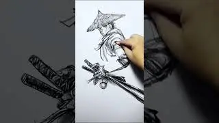 Drawing one stroke sketch #charcoaldrawing #learningsketch #5minutedrawing  #art