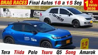 DRAG RACES 🔥 Finales AUTOS de 18 a 15 segundos, 1° Válida de Piques 1/4 de Milla Barranquilla 2026