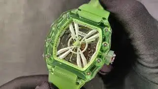 HAOFA Medium-Sized K9 Crystal Automatic Watch Case Diameter: 36.5x44.2mm Case Thickness: 13.1 mm