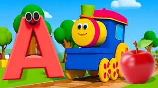 ABC Song for Kids 🎵 Bob Train Style | A for Apple 🍎 Preschool Learning Video | ABCD Phonics Song
