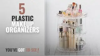 Top 10 Plastic Makeup Organizers [2018]: 360 Degree Rotating plastic Makeup Organizer Adjustable