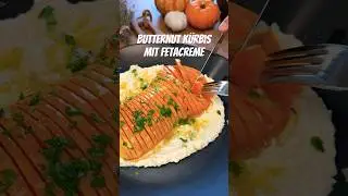 Butternut K&uuml;rbis mit Fetacreme #k&uuml;rbiszeit #essen #food #recipe #leckerkochen #rezept #youtubefood