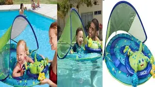 SwimWays Baby Spring Float Activity Center with Canopy - Inflatable Float for Children