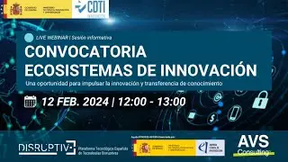 Webinar Convocatoria Ecosistemas de innovación con Avs Consulting