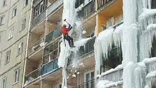 Idiot Snow Removal: Massive Roof Avalanche | Extreme Dangerous Plow Truck Fails #20