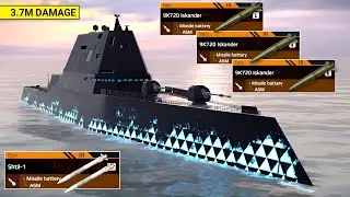 Zumwalt With 9K720 Iskander And Shtil-1 in Action Modern Warships 