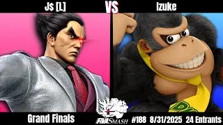 RVA Smash 188 | J$ [L] (Kazuya) vs Izuke (Donkey Kong/Steve) | GRAND FINALS | 24 Entrants | SSBU
