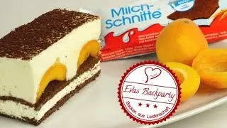 Milchschnittentraum mit Früchten / Kuchen aus Milchschnitte / Sommerrezept / Aprikosen / ohne Backen