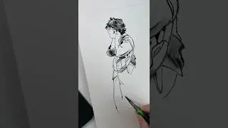 Pentel XFL2B brush tryout #artwork #pentel_life #artwork #brushpen #drawing #howtodraw #brushmaster