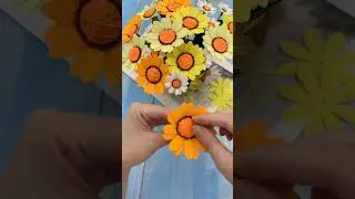 paper/plastic sunflower make idea #youtubeshorts #shorts #papercraft #sunflower #animation
