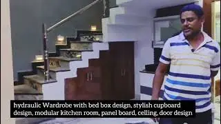 hydraulicWardrobe#stair design#stylish cupboard#modular kitchen room#panel board#celling#door