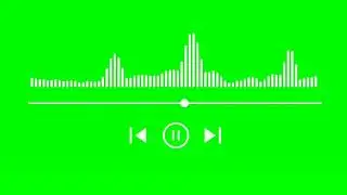 Line audio spectrum with play button Green Screen || HD || Animation || 4k green screen tv
