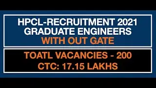 HPCL RECRUITMENT 2021 WITH OUT GATE/WITH OUT GATE PSU RECRUITMENT/LATSET JOBS/LATEST RECRUITMENTS