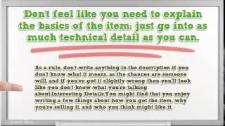 Ebay Description Writing Tips