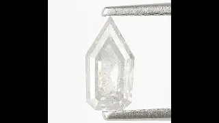0.76 CT Geometric Salt and Pepper Diamond, Loose Natural White Diamond (8 X 4.2 mm)