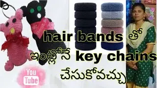 how to make teddy bear with hair band key chain # in youtube #