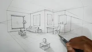 architecture how to draw a living room in 2 point perspective