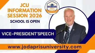 JCU INFORMATION SESSION 2026. SCHOOL IS OPEN.  MEET  DR. SCHWUAN, JCU PRESIDENT DR. [SPEECH]