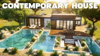 Luxury Contemporary Mansion with HUGE Pool & Atrium 🌿 | The Sims 4 Modern Speed Build (No CC + ASMR)