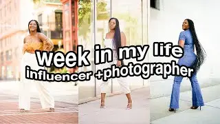 week in my life as an influencer & photographer, batch shooting content, day party, updated skincare