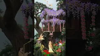 🌸 Enchanted Treehouse Garden | Magical Animated Fantasy Scene with Asian Art Style 🌸 #shorts