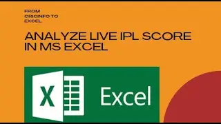 Import live Score from ESPNCricinfo into Excel  #shorts #ipl  #ipl2024