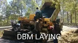 TACK COAT + DBM  Laying work || Dense Bituminous Macadam # Civil