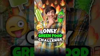 24 Hours Green Food Challenge 💀😎 #shorts #minivlog #ashortaday #vlog #tranding #cats #cat
