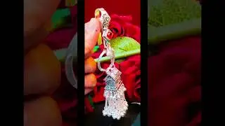 GERMAN SILVER*Antique Hut a Pattern Saree Waist Challa / Juda / Key Chain /Jhumka With Stone