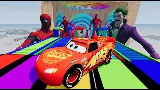 Lightning McQueen on Rainbow Road | Pixar Cars | BeamNG Gameplay