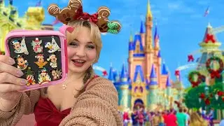 Trading ONLY Christmas Pins In Magic Kingdom | Daytime Christmas Party Parade!