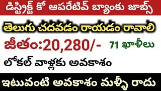 20,280/-జీతం తో డిస్ట్రిక్ట్ కో ఆపరేటివ్ బ్యాంకు జాబ్స్//latest bank jobs 2019//dccb bank recruitmen