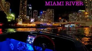 NIGHT TIME MIAMI VIBES ON MY SPEED BOAT.