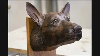 Dog Head Sculpture