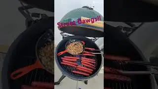 Big green egg street dogs!! #biggreenegg #grill #bbq #grilling #cooking