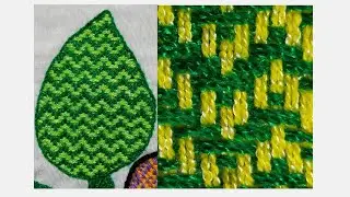 Bordar a mano hoja fácil  (camino de mesa)