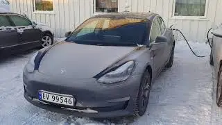 Vinter og elbil - Tesla model 3