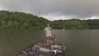 Watts Bar Offshore cranking with the Dixie Custom Rods Ledge Rocket
