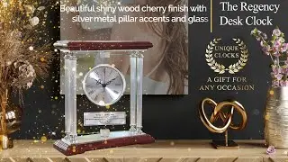 Silver Pillars 360 Degrees Glass Personalized Clock Time Engraved Employee Coworker Retirement Gift