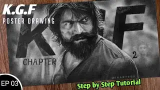 How To Draw KGF | Chapter 2 Poster Step by Step Tutorial for beginners Ep 03