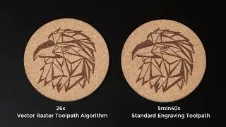 12X Faster Engraving with Vector Raster Toolpath Algorithm (vs. Standard Engraving Toolpath)
